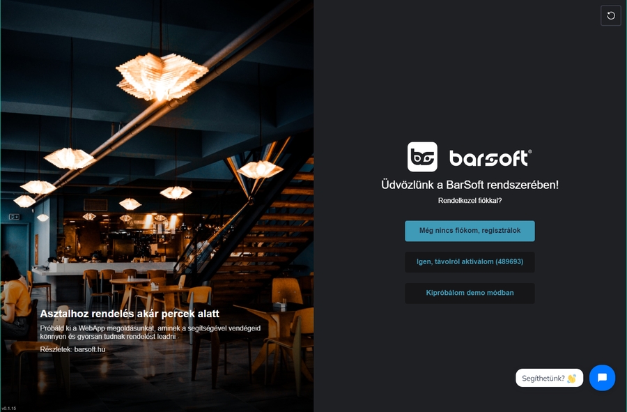 BarSoft Activate képernyő